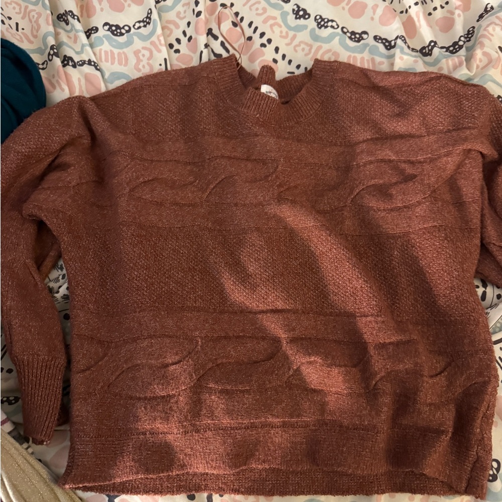 Hippie Rose V-Neck Sweater - Warm Brown